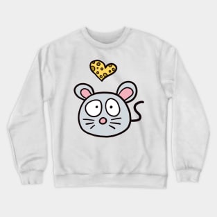 Mouse with a heart of cheese Crewneck Sweatshirt